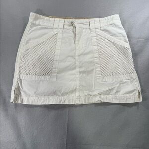 Y2K Tommy Jean White Cargo Mini Skirt with Mesh Pockets